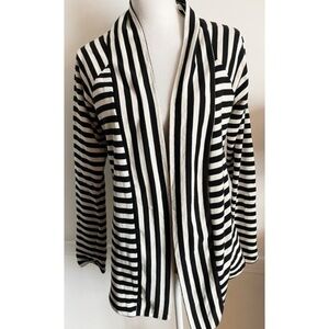 Maria Gabrielle • Black White Striped Cardigan